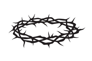 black crown of thorns image isolated on white background - obrazy, fototapety, plakaty