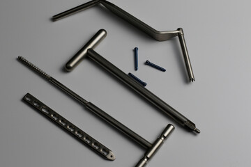 Surgical instruments in case of operation bones fractures