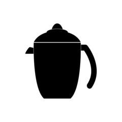 The coffee pot icon is black on a white background.