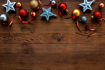 Festive greeting card banner for Merry Christmas and Happy New Year