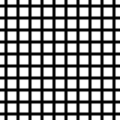 Geometric pattern of intersecting vertical and horizontal medium lines. Seamless vector background. Simple lattice graphic design. Black lines on white background