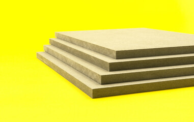 Raw mdf boards for indoor use in the construction industry.