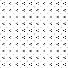 Square seamless background pattern from geometric shapes are different sizes and opacity. The pattern is evenly filled with big black share symbols. Vector illustration on white background