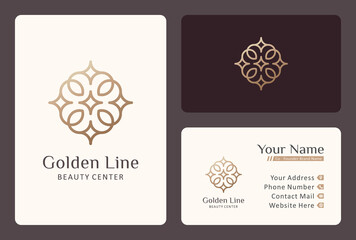 golden line logo design for salon, jewelry and fashion store.