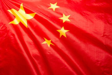 China flag waving as a background.