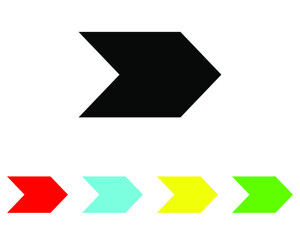 Right arrow icon, arrow icon vector in trendy flat style. Set elements in colored icons. arrow icon illustration isolated on white background.