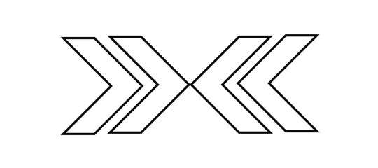 Opposite direction of arrow Icon in flat design on white background, vector illustraton.