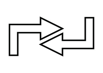 Fototapeta na wymiar Opposite direction of arrow Icon in flat design on white background, vector illustraton.