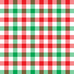 Chirstmas plaid pattern. Colorful tartan plaid pattern. Multicolor check plaid in white, green and red for fabric and textile design.