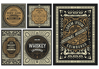 Set of 5 Vintage Labels for Packing