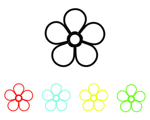 Flower Vector Icon -  Flower Icon in trendy flat style. Set elements in colored icons. Isolated on white background.