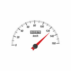 Speedometer icon. Engine power concept template Vector illustration isolated on white background