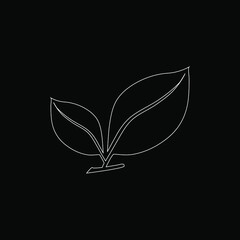 Leaf Vector Icon. Leaf icon in trendy flat style. Leaf icon image, Leaf icon illustration isolated on black background