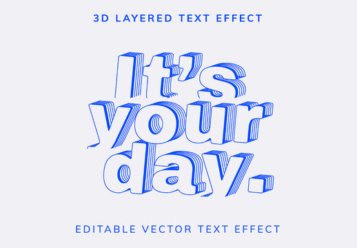 3D Layered Editable Text Effect