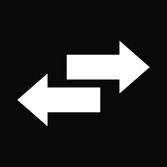 Recycling vector icon, Recycling icon vector in trendy flat style. Recycling icon image, Recycling icon illustration isolated on black background