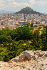 Panoramica, panoramic, paisaje, landscape, vista, view, skyline en la ciudad de Atenas o Athens en el pais de Grecia o Greece