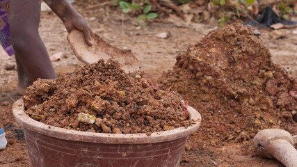 Site d'orpaillage a Mandiana en Guinee