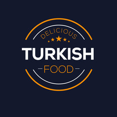Creative (Turkish food) logo, sticker, badge, label, vector illustration.
