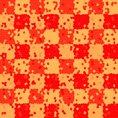 Orange checkerboard mosaic. Abstract background.