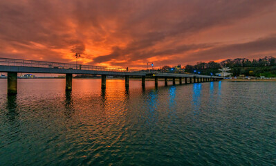 Obraz premium sunset at the pier