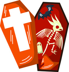 funny coffin with an animal  for Halloween