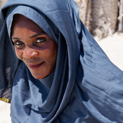 Czarna kobieta w chuście portret Zanzibar