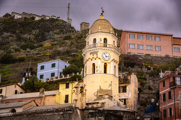 Church of Vernazza in Cinque Terre at the Italian west coast - travel photography