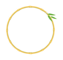 Obraz premium round Bamboo. Rustic old tropical circle frame, vector object