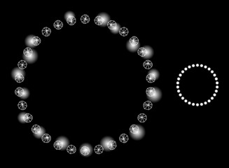 Obraz premium Constellation net dotted circle web icon with majestic light spots. Illuminated constellation done from dotted circle vector icon. Illuminated carcass web polygonal dotted circle,