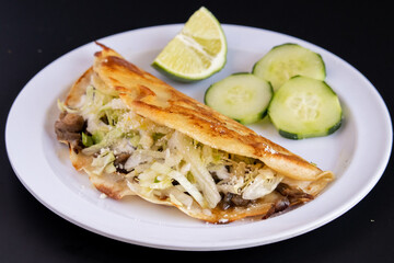 Quesadilla with corn tortilla