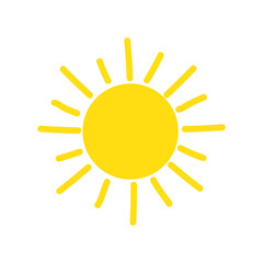 Sun with direct rays. Sunrise bright shine illustration image