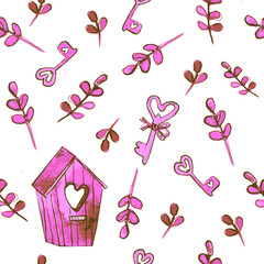 Illustration heart and key from heart love valentine's day