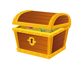 Treasures box. Chest with currency asset, casino wealth, design vector illustration