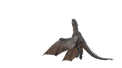Wyvern Rex Slow Fly Animation Cinematic video, 3d rendering