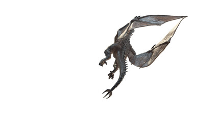 Wyvern Rex Slow Fly Animation Cinematic video, 3d rendering