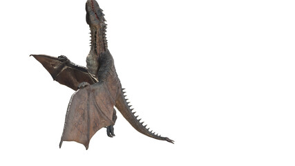 Wyvern Rex Slow Fly Animation Cinematic video, 3d rendering