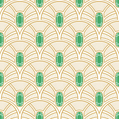 Abstract seamless pattern in Art Deco style.