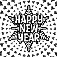 Happy New Year Celebration Card, Party Invitation, Celebration Card with Colorful Background, Triangle shapesd background