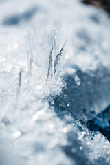 Ice crystal macro photography, background	