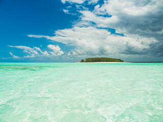 View of the tropical islet of Mnemba in Zanzibar