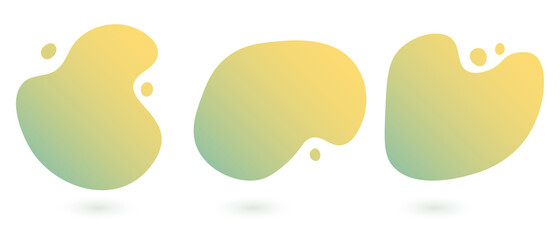 Set of gradient shapes. Abstract fluid design. Trendy colorful background.