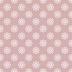 Floral vector purple and white ornament. Seamless abstract classic background with white flowers. Pattern with repeating floral elements. Ornament for fabric, wallpaper and packaging