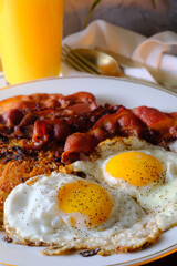 Sunny Side Up Eggs Bacon