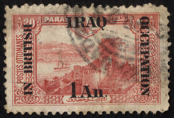 Ottoman Empire postage stamp. Ottoman Empire historical stamp. A postage stamp printed in Ottoman Empire.