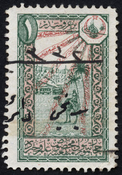 Ottoman Empire postage stamp. Ottoman Empire historical stamp. A postage stamp printed in Ottoman Empire.