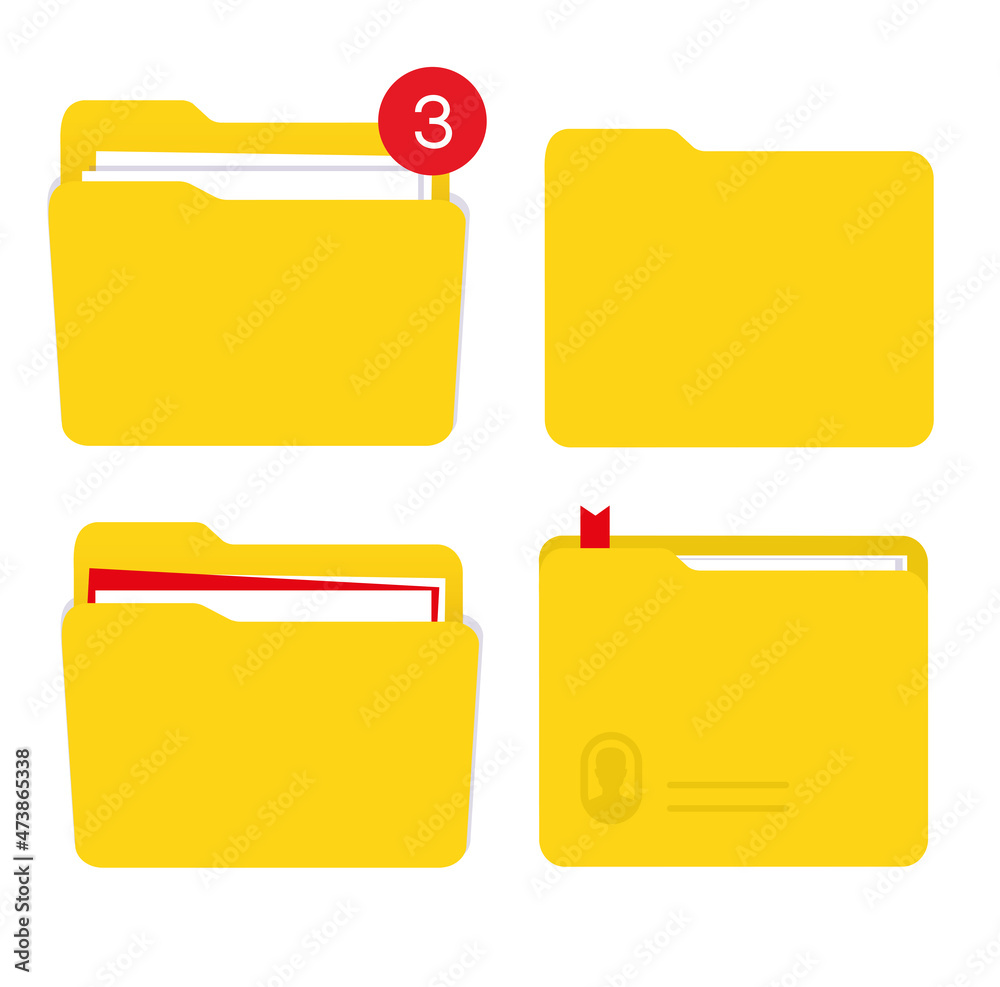 Poster Set vector Folder with Documents Icon. Vector icon.