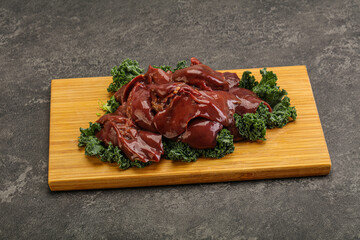 Raw chicken liver for cooking