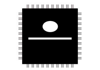 Icono o símbolo de microchip. Tecnología