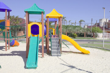 Children's slide in a city park
