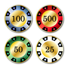 Fototapeta premium casino chips gold